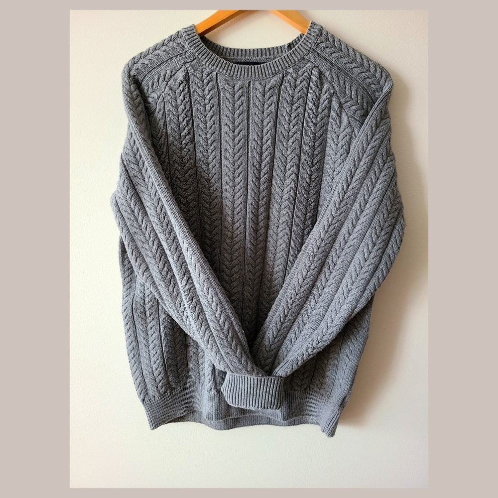 GRAY COZY SWEATER - 100% COTTON